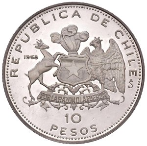 Foreign coins - CHILE 10 Pesos 1968 - KM 183 AG (g 45.00) Arrival of...
