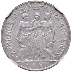 Foreign coins - DANISH WEST INDIES Cristiano IX (1863-1906) 40 Cen...