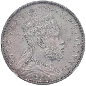 Foreign coins - ETIOPIA Menelik II (1889-1913) Mezzo Birr 1887 (18...