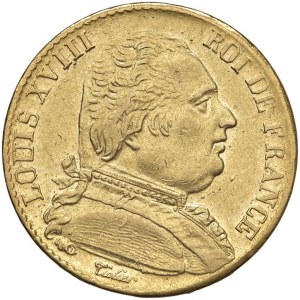 Foreign coins - FRANCIA Luigi XVIII (1815-1824) 20 Franchi 1814 A ...