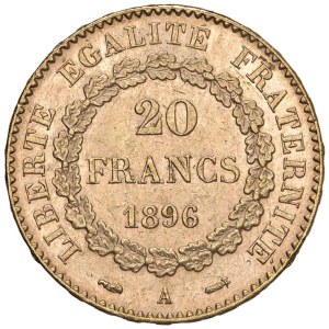 Foreign coins - FRANCIA 20 Franchi 1896 A - Gad.1063 AU (g 6,46)...