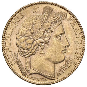 Foreign coins - FRANCIA 10 Franchi 1899 A - KM 830; Gad. 1016 AU (...