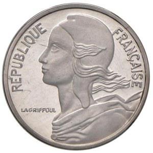 Foreign coins - FRANCE 5 centimes 1980 Piefort - AG In gold envelope...