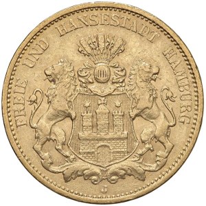 Foreign coins - GERMANIA Amburgo (1324-1922) 20 Marchi 1875 J - KM...