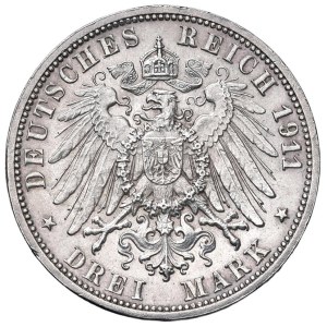 Foreign coins - GERMANIA Wurttemberg - Federico (1893-1918) 3 Marc...