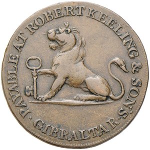 Foreign coins - GIBILTERRA 2 Quartos 1810 - KM Tn4.1 CU (g 7.41)...