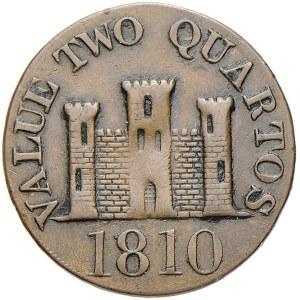 Foreign coins - GIBILTERRA 2 Quartos 1810 - KM Tn4.1 CU (g 7,41)...