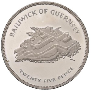 Foreign coins - GUERNSEY Elisabetta II (1952-2022) 25 Pence 1977 -...