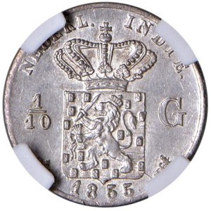 Foreign coins - INDIE OLANDESI Guglielmo III (1849-1890) 1/10 di G...