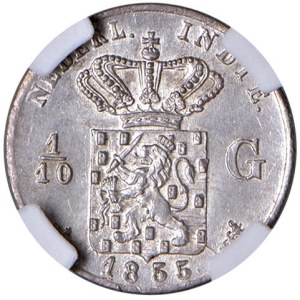 Foreign coins - HOLLAND INDIES William III (1849-1890) 1/10 of G...