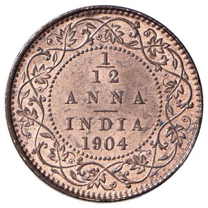 Foreign coins - INDIA Edward VII (1902-1910) 1/12 Anna 1904 - KM ...