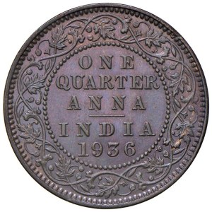 Foreign coins - INDIA George V (1910-1936) 1/4 Anna 1936 - KM 512...