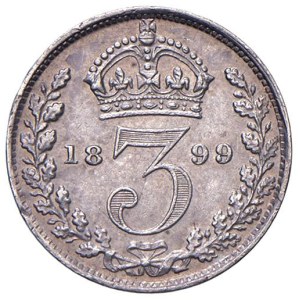 Foreign coins - INGHILTERRA Vittoria (1837-1901) 3 Pence 1899 - KM...