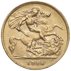 Foreign coins - ENGLAND George V (1910-1936) Half pound 1...
