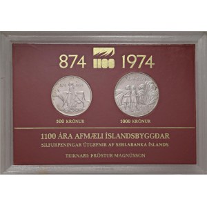 Foreign coins - ISLANDA 100 e 50 Kronur 1974 - KM 21, 20 AG In con...