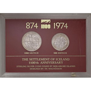 Foreign coins - ISLANDA 100 e 50 Kronur 1974 - KM 21, 20 AG In con...