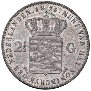 Foreign coins - OLANDA Guglielmo III (1849-1890) 2 1/2 Gulden 1874...