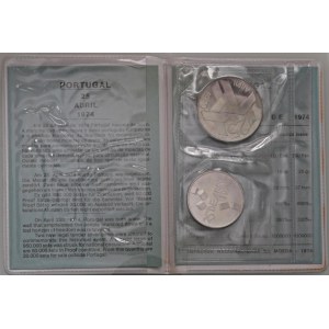 Foreign coins - PORTOGALLO 250 e 100 Escudos 1974 - KM 604, 603 AG...