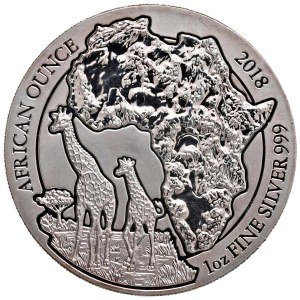 Foreign coins - RWANDA 50 Amafaranga 2018 Giraffa - AG (g 31,60 - ...