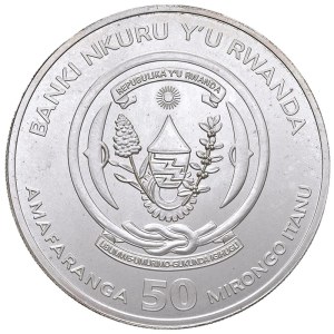 Foreign coins - RWANDA 50 Amafaranga 2018 Giraffa - AG (g 31,60 - ...