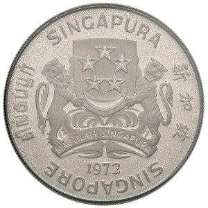 Foreign coins - SINGAPORE 10 Dollari 1972 - KM 9 AG In astuccio or...