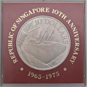 Foreign coins - SINGAPORE 10 Dollari 1975 - KM 11 In confezione or...