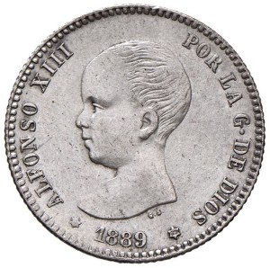 Foreign coins - SPAIN Alfonso XIII (1886-1931) Peseta 1889 (99) -...
