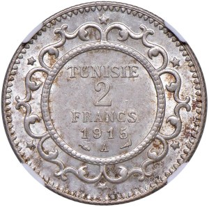 Foreign coins - TUNISIA Muhammad al-Nasir (1906-1922) 2 Francs AH...