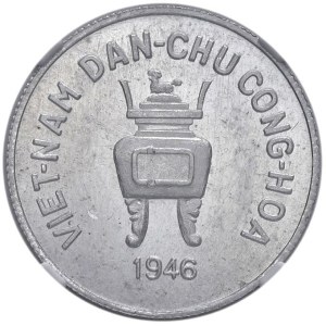 Foreign coins - VIETNAM 5 Hao 1946 - KM 2.2 AL In slab NGC MS 65 V...