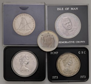 Foreign coins - WORLD COINS Lot of five original case com...