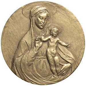 Enrico Manfrini medals - Enrico Manfrini. Medal 20th century Madonna with Ba...