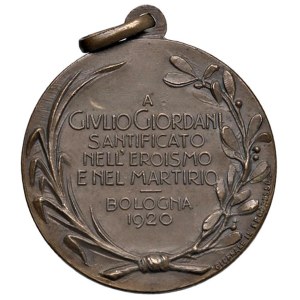 Fascist medals - FASCISTE. Medaglia 1920 Assassinio di Giulio Giord...