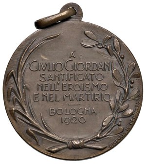 Fascist medals - FASCIST. Medal 1920 Assassination of Giulio Giord...