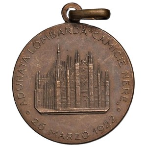 Fascist medals - FASCISTE. Medaglia 1922 Adunata Lombarda delle Cam...