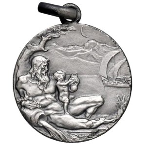 Fascist medals - FASCISTE. Medaglia 1923 AL DUCE PLacchetta con f...