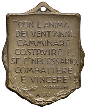 Fascist medals - FASCIST. Ventennio (1922-1943) Medal A. XI (19...