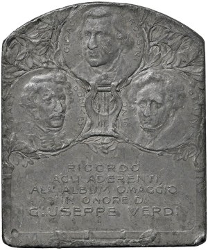 Character medals - Giuseppe Verdi (1813-1901) 1913 plaque commemorating...