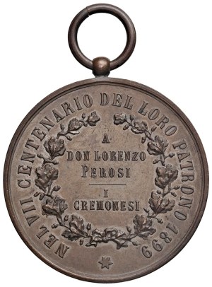 Cities medals - CREMONA.Medal 1899 S. Omobono VIIth Centenary...