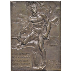 Cities medals - GENOVA. Placchetta 1907 Ad Antonio Giulio Barrili ...