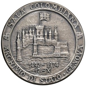 Cities medals - GENOA. 1974 Vth Centennial Medal of the Sala Co...
