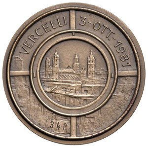 Cities medals - VERCELLI. Medaglia 1981 A Sandro Pertini in visita...