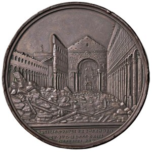 Papal medals - Pio IX (1846-1878) Medaglia (1823) Incendio Basili...
