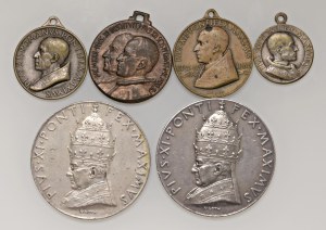 Papal medals - Lot of 6 Papal medals - 2 in silver ( 39 gr....