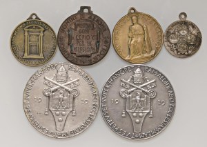 Papal medals - Lot of 6 Papal medals - 2 in silver ( 39 gr....