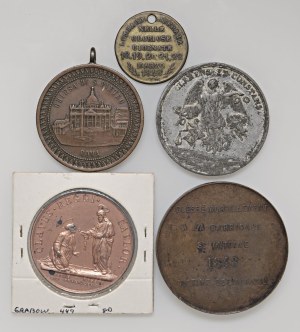 Papal medals - Lot of 5 Papal Medals of Pius IX - 4 in Bronze...