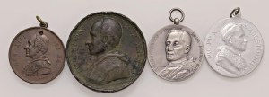 Papal medals - Lot of 4 Papal medals - 2 in bronze and 2 in al...