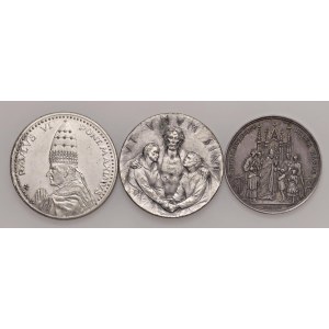 Papal medals - Lotto di 3 Medaglie Papali in Argento ( 39 gr.) - ...