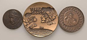 Papal medals - Lot of 3 Papal and religious bronze medals -...