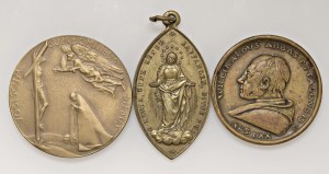 Papal medals - Lot of 3 bronze Papal medals - As pictured....