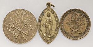 Papal medals - Lot of 3 bronze Papal medals - As pictured....